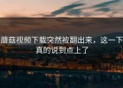 蘑菇视频下载突然被翻出来，这一下真的说到点上了