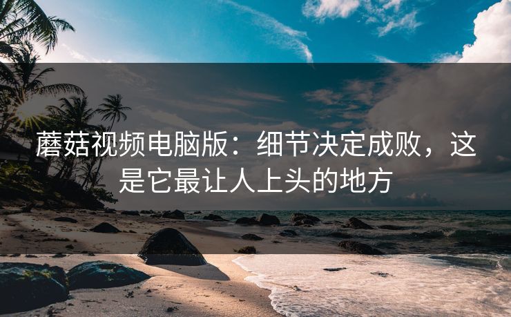 蘑菇视频电脑版:细节决定成败,这是它最让人上头的地方 蘑菇视频电脑版:细节决定成败,这是它最让人上头的地方