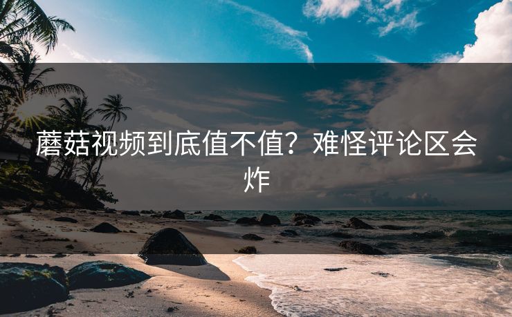 蘑菇视频到底值不值?难怪评论区会炸 蘑菇视频到底值不值?难怪评论区会炸