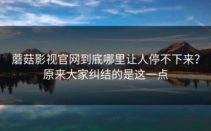 蘑菇影视官网到底哪里让人停不下来？原来大家纠结的是这一点