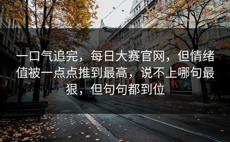 一口气追完，每日大赛官网，但情绪值被一点点推到最高，说不上哪句最狠，但句句都到位