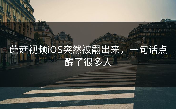蘑菇视频iOS突然被翻出来，一句话点醒了很多人